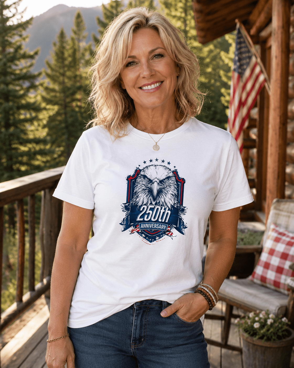America 250 Eagle Anniversary Shirt | Patriotic Bald Eagle Tee Celebrating 250 Years of Freedom - Moment Wear Company - T-SHIRT -