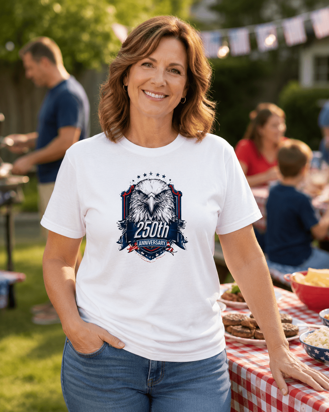 America 250 Eagle Anniversary Shirt | Patriotic Bald Eagle Tee Celebrating 250 Years of Freedom - Moment Wear Company - T-SHIRT -