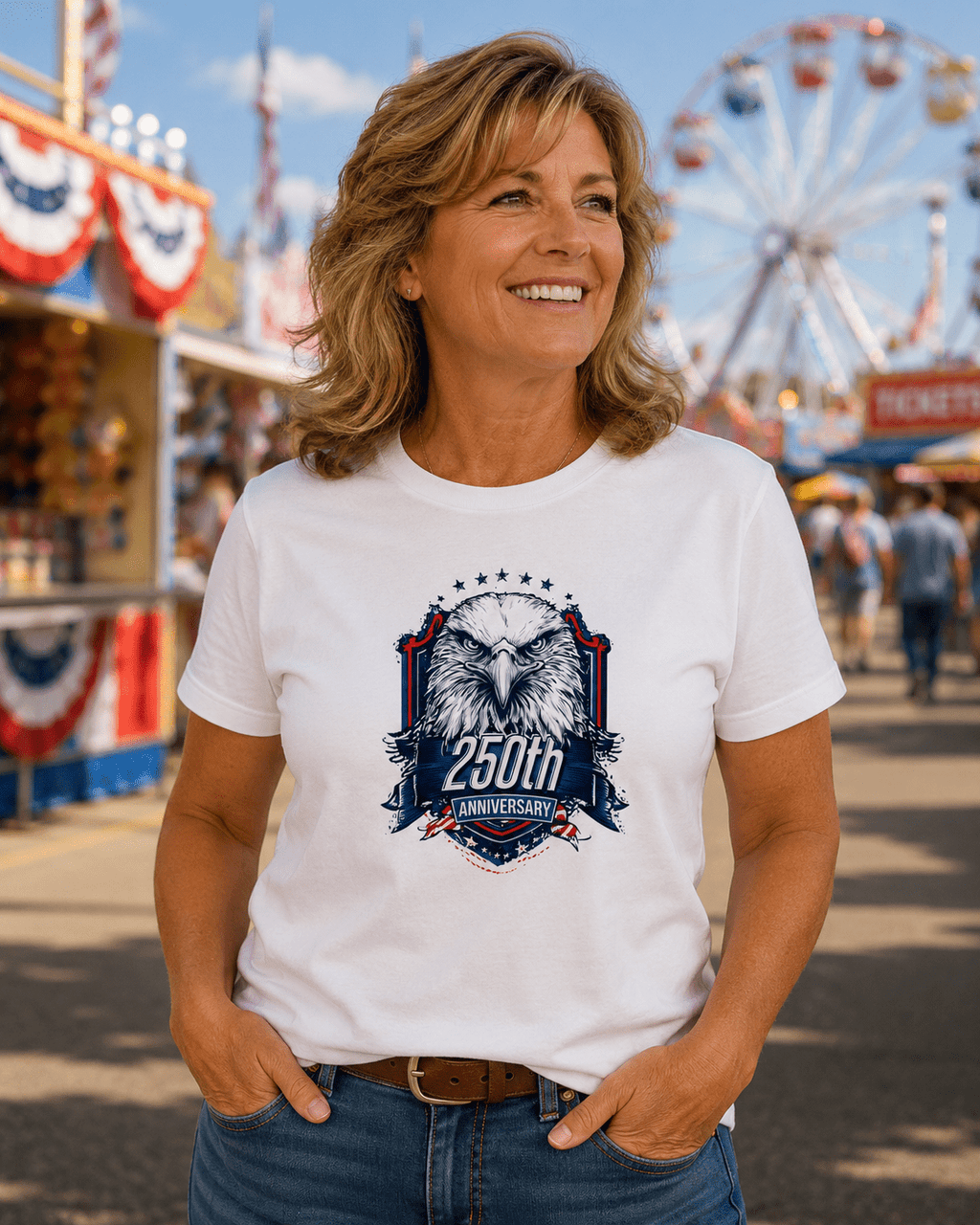 America 250 Eagle Anniversary Shirt | Patriotic Bald Eagle Tee Celebrating 250 Years of Freedom - Moment Wear Company - T-SHIRT -