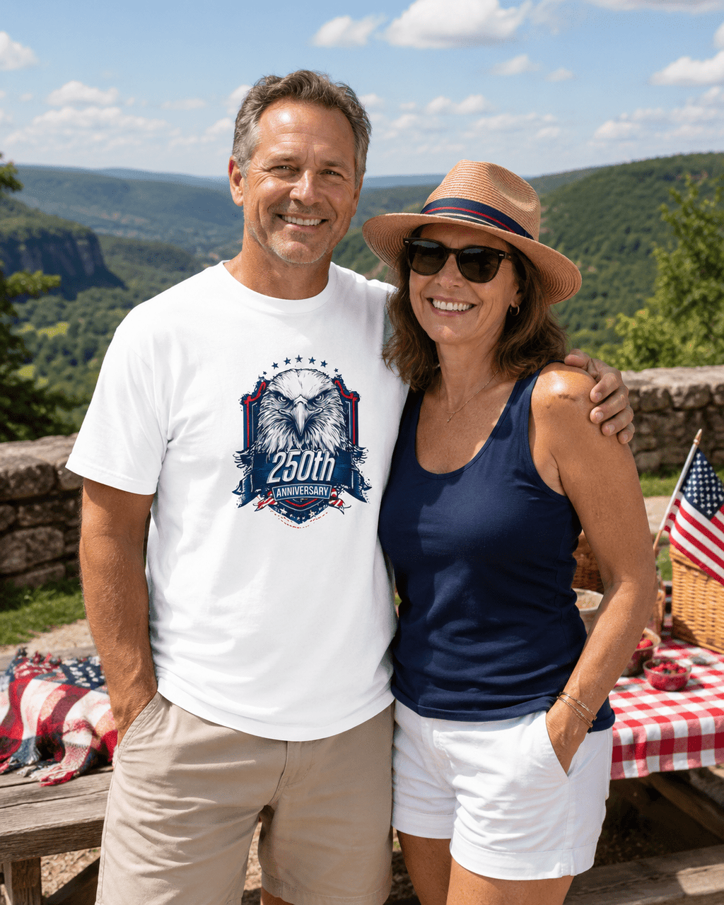 America 250 Eagle Anniversary Shirt | Patriotic Bald Eagle Tee Celebrating 250 Years of Freedom - Moment Wear Company - T-SHIRT -