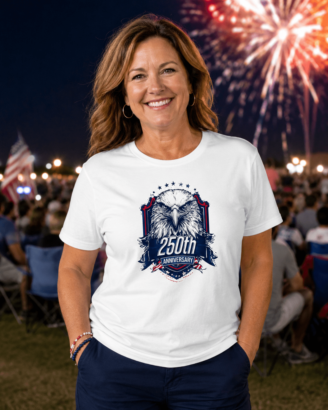 America 250 Eagle Anniversary Shirt | Patriotic Bald Eagle Tee Celebrating 250 Years of Freedom - Moment Wear Company - T-SHIRT -