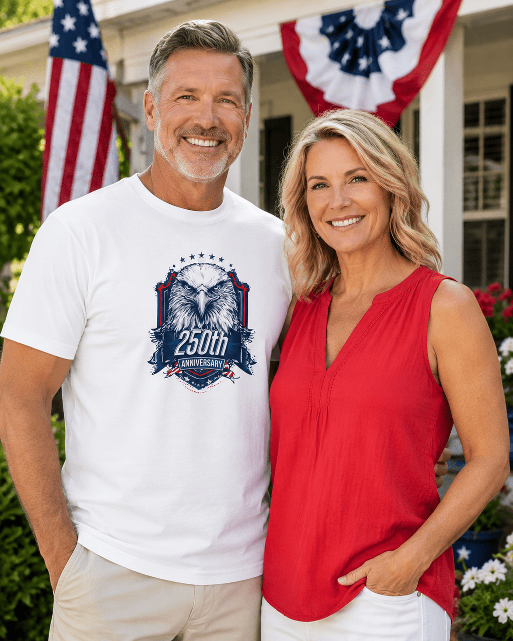 America 250 Eagle Anniversary Shirt | Patriotic Bald Eagle Tee Celebrating 250 Years of Freedom - Moment Wear Company - T-SHIRT -