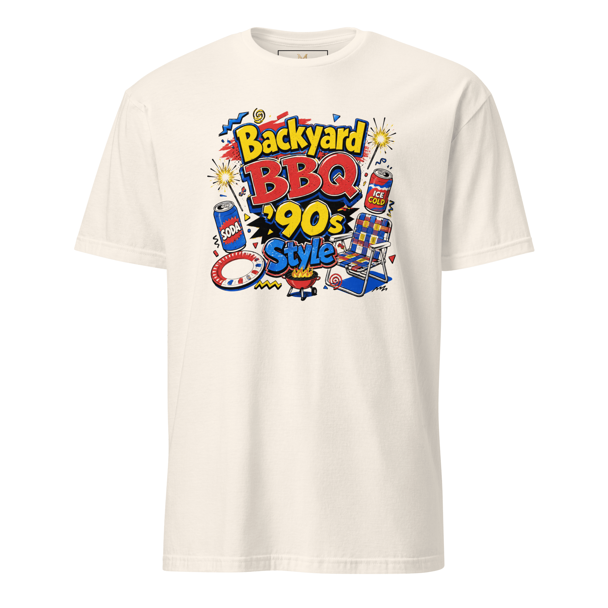 Backyard BBQ 90s Style 4th of July Tee | Retro Patriotic Tee for Cookouts & Summer Parties - Moment Wear Company - T-SHIRT -