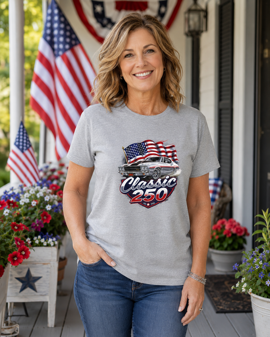 Patriotic Muscle Car Tee | Celebrating 250 Years of Freedom | America's 250th Anniversary Shirt - Moment Wear Company