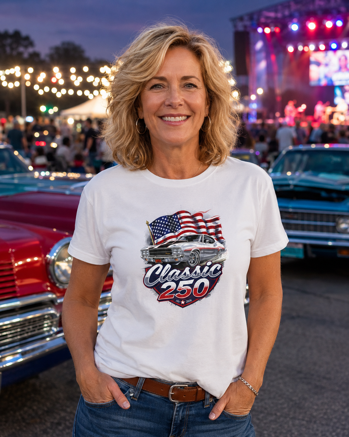 Patriotic Muscle Car Tee | Celebrating 250 Years of Freedom | America's 250th Anniversary Shirt - Moment Wear Company