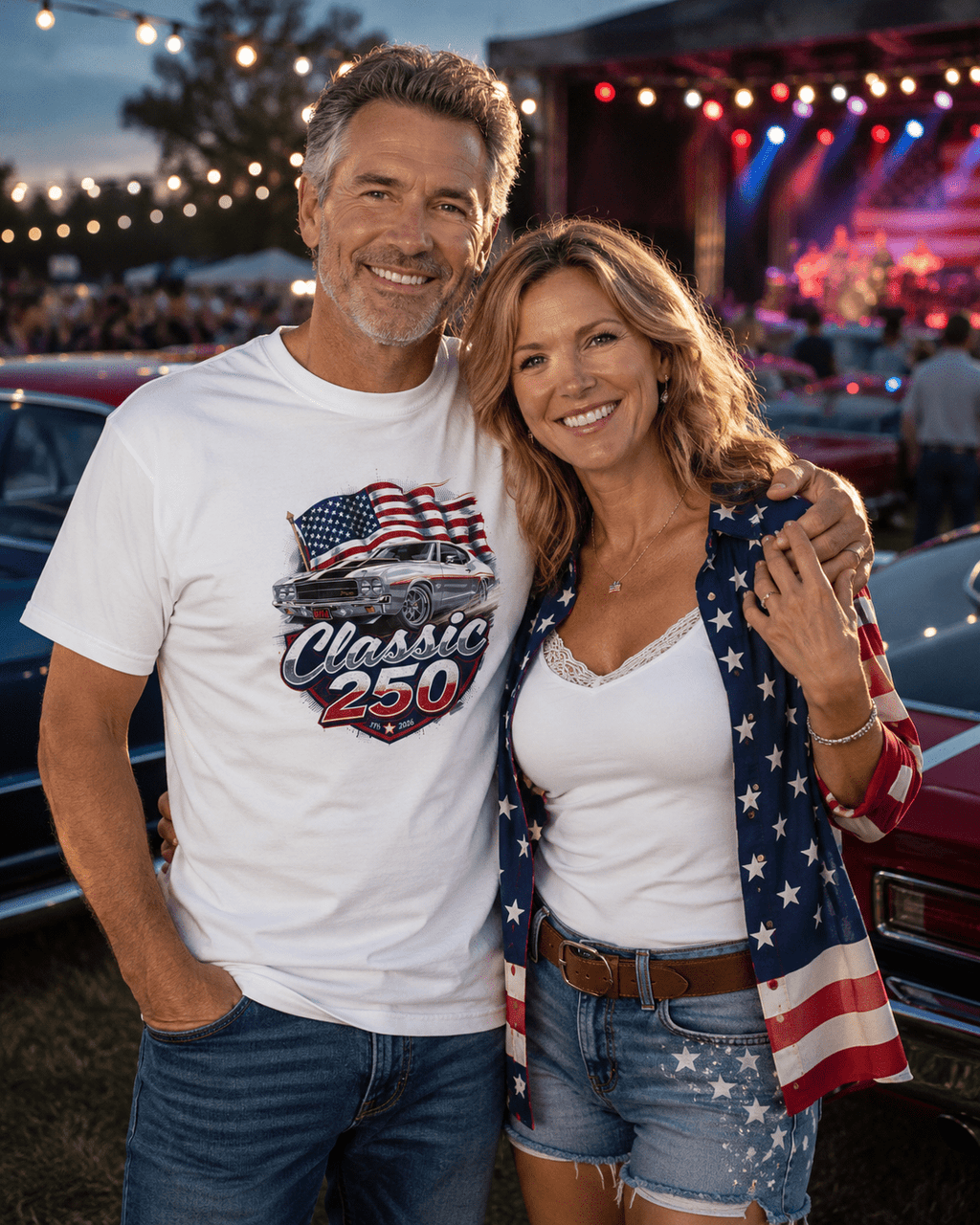 Patriotic Muscle Car Tee | Celebrating 250 Years of Freedom | America's 250th Anniversary Shirt - Moment Wear Company