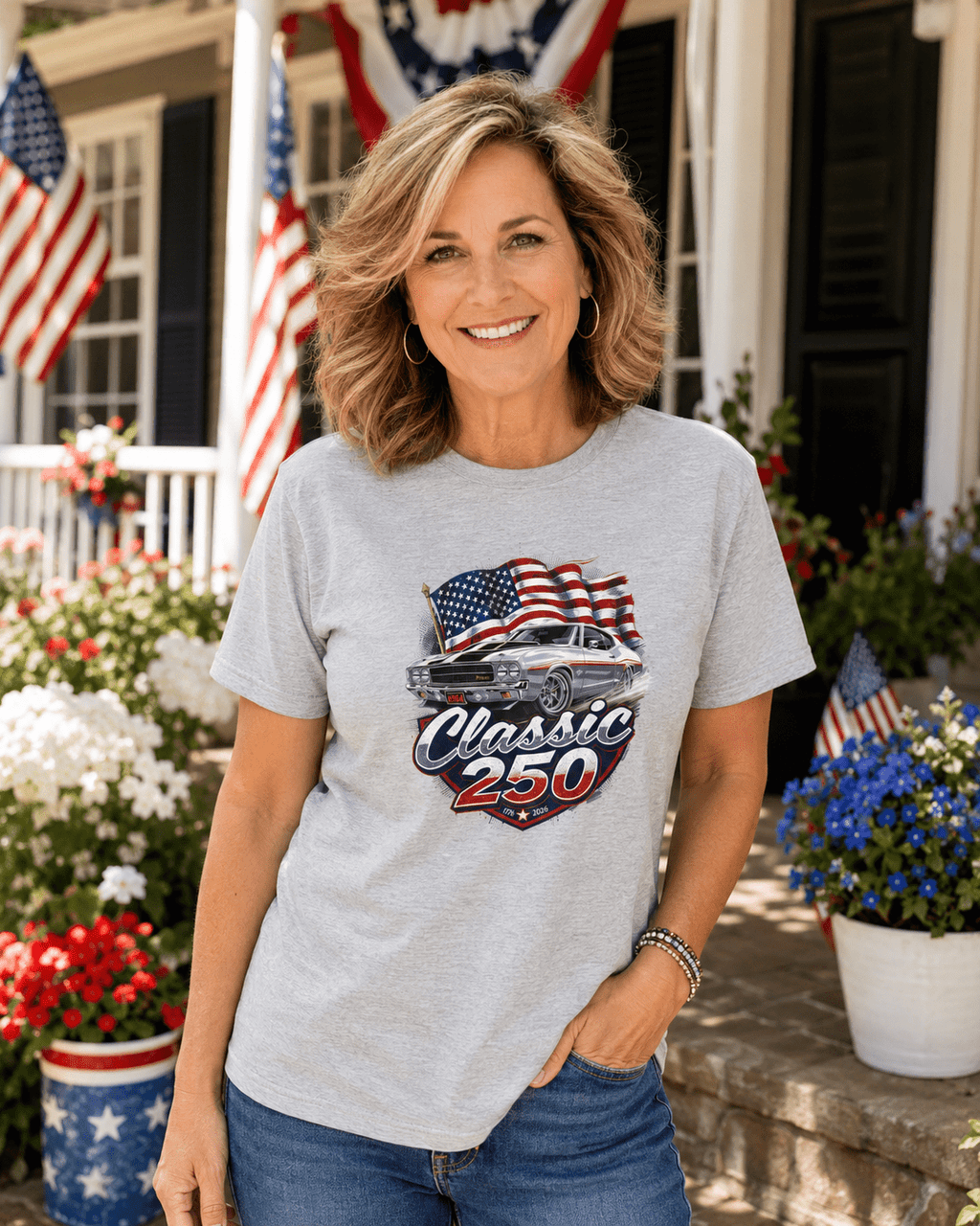 Patriotic Muscle Car Tee | Celebrating 250 Years of Freedom | America's 250th Anniversary Shirt - Moment Wear Company
