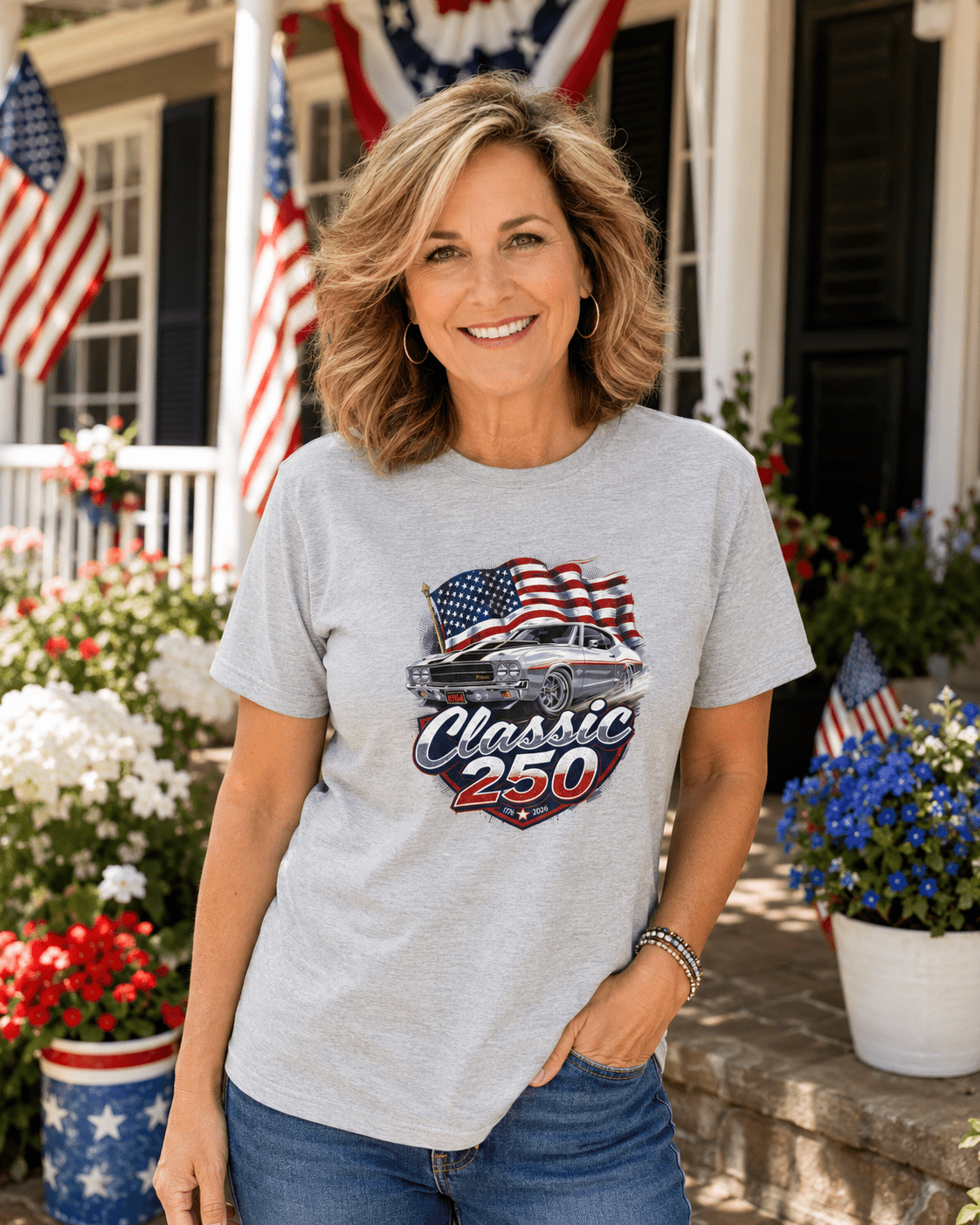 Patriotic Muscle Car Tee | Celebrating 250 Years of Freedom | America's 250th Anniversary Shirt - Moment Wear Company