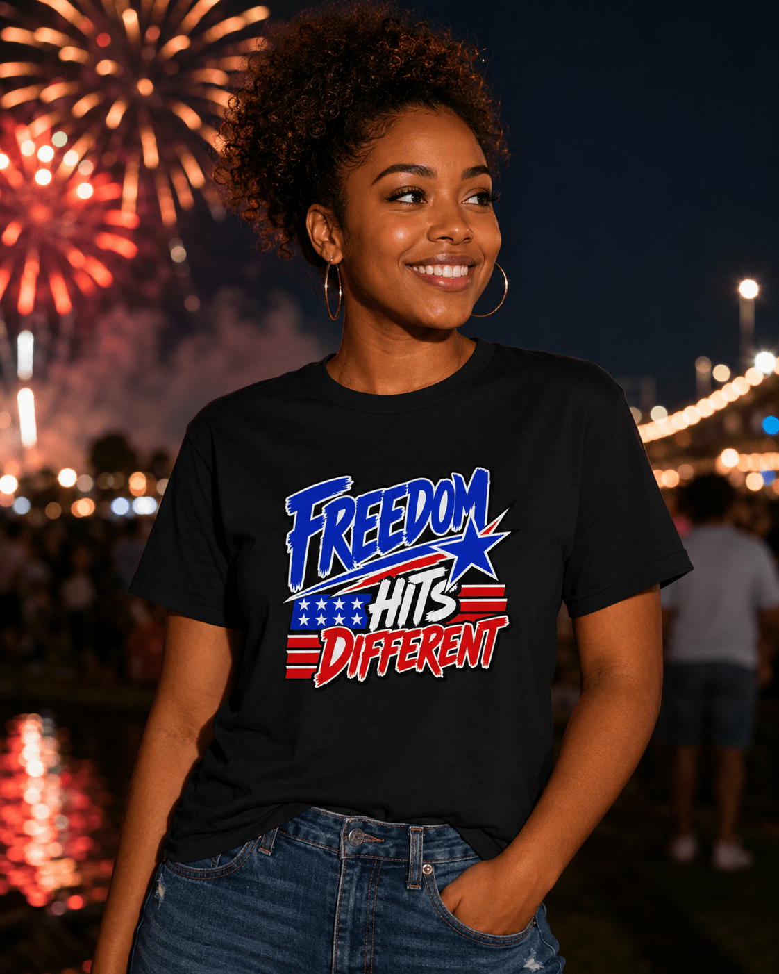 Freedom Hits Different Patriotic Shirt | 4th of July Tee for Fireworks, Freedom & Summer Memories - Moment Wear Company - T-SHIRT -