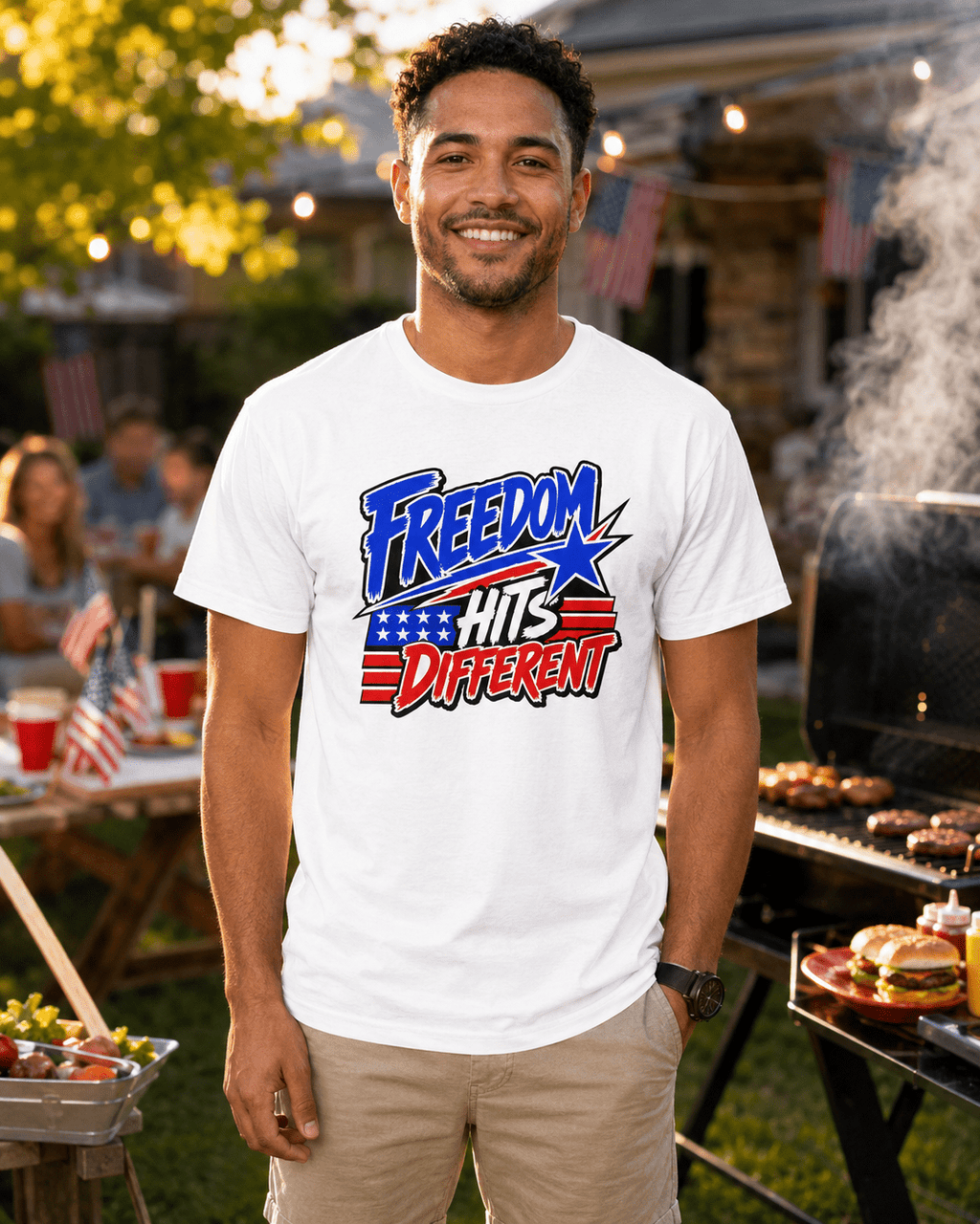 Freedom Hits Different Patriotic Shirt | 4th of July Tee for Fireworks, Freedom & Summer Memories - Moment Wear Company - T-SHIRT -