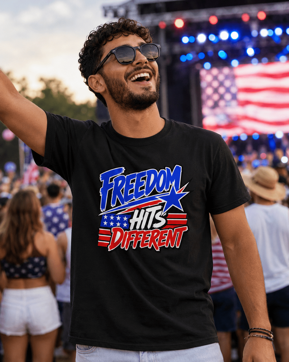 Freedom Hits Different Patriotic Shirt | 4th of July Tee for Fireworks, Freedom & Summer Memories - Moment Wear Company - T-SHIRT -