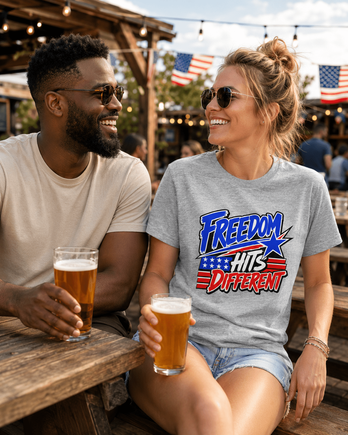 Freedom Hits Different Patriotic Shirt | 4th of July Tee for Fireworks, Freedom & Summer Memories - Moment Wear Company - T-SHIRT -