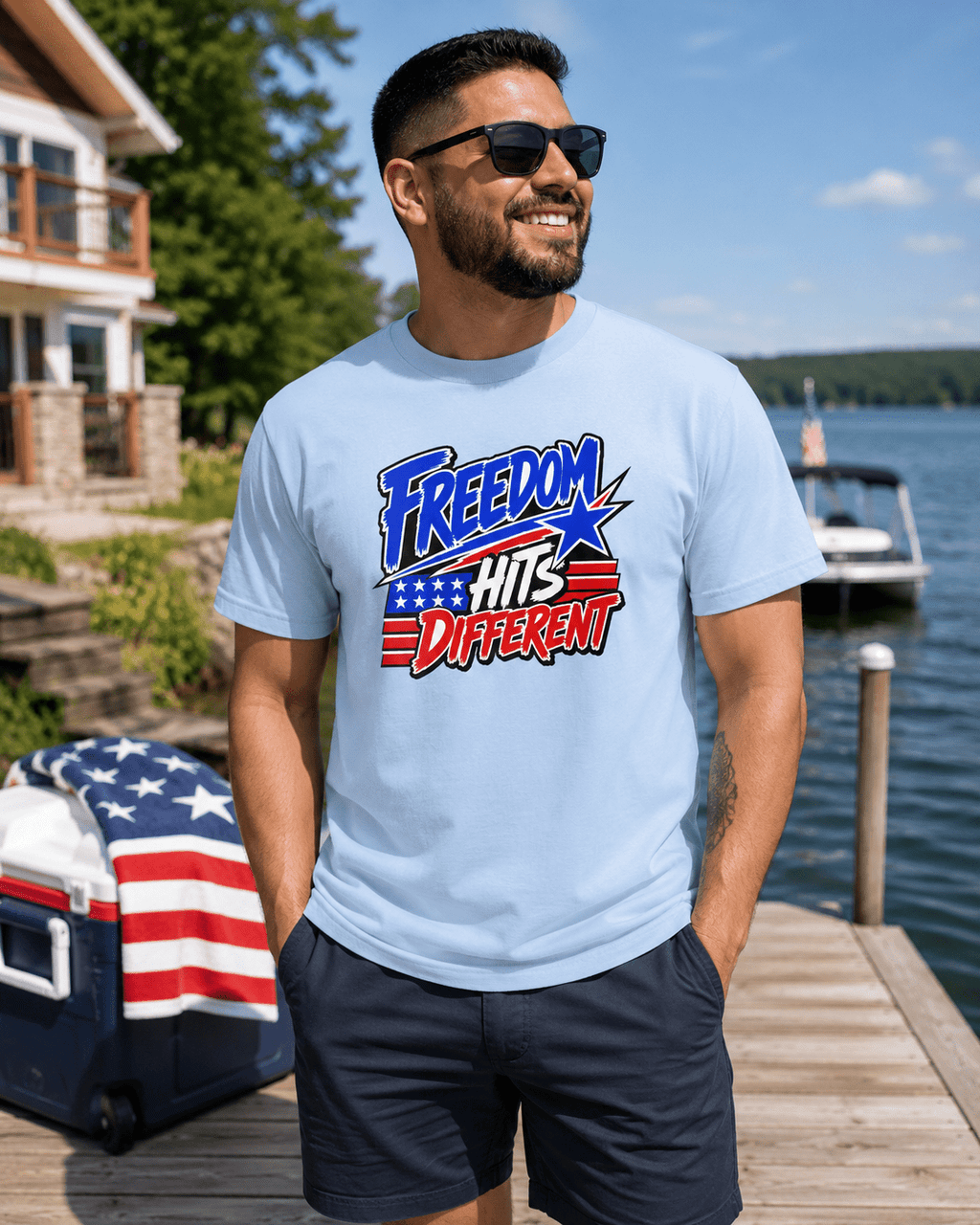 Freedom Hits Different Patriotic Shirt | 4th of July Tee for Fireworks, Freedom & Summer Memories - Moment Wear Company - T-SHIRT -