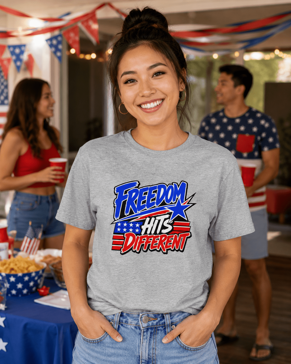 Freedom Hits Different Patriotic Shirt | 4th of July Tee for Fireworks, Freedom & Summer Memories - Moment Wear Company - T-SHIRT -
