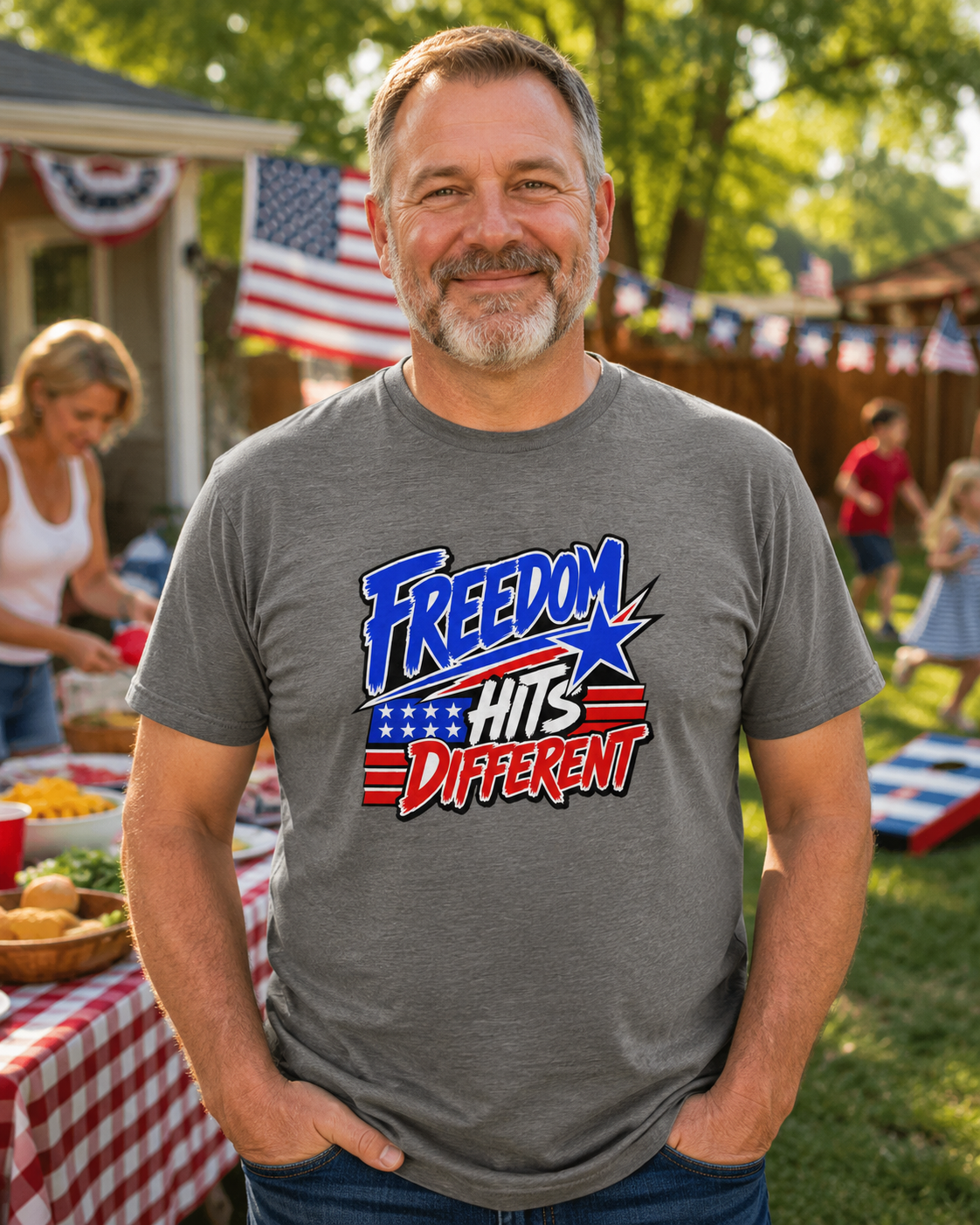 Freedom Hits Different Patriotic Shirt | 4th of July Tee for Fireworks, Freedom & Summer Memories - Moment Wear Company - T-SHIRT -