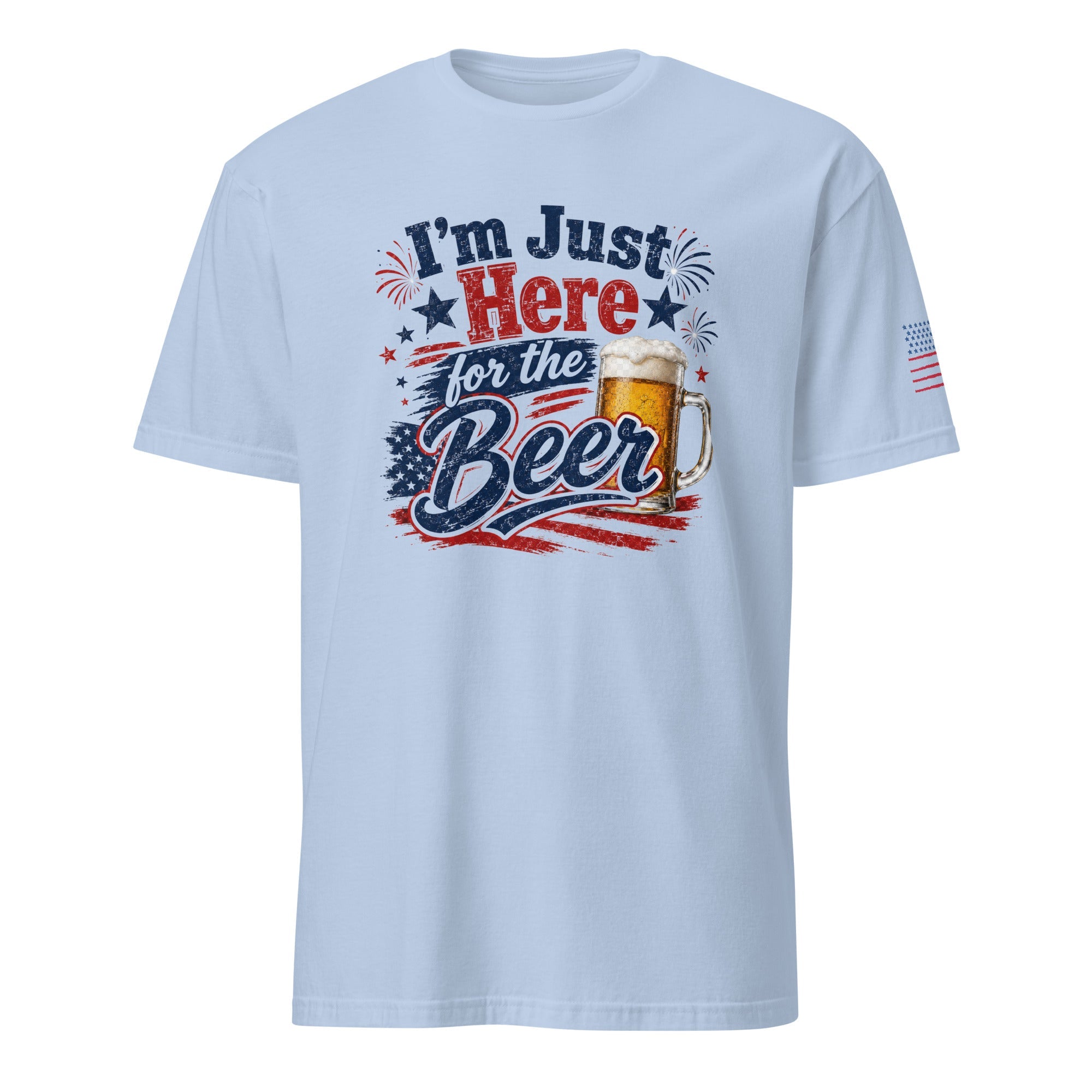 I’m Just Here for the Beer July 4th Shirt | Funny Patriotic BBQ Unisex Tee for Summer Parties - Moment Wear Company