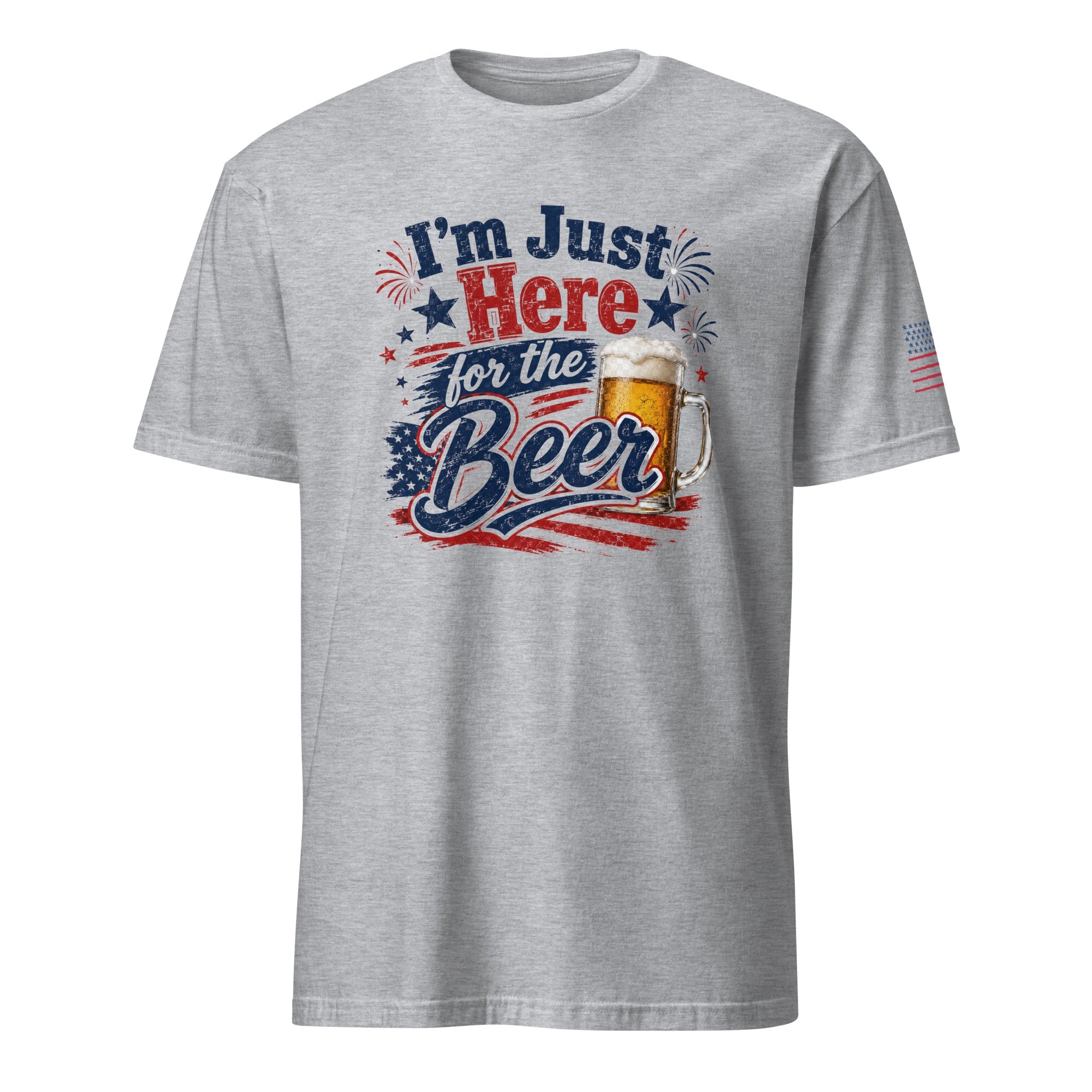 I’m Just Here for the Beer July 4th Shirt | Funny Patriotic BBQ Unisex Tee for Summer Parties - Moment Wear Company