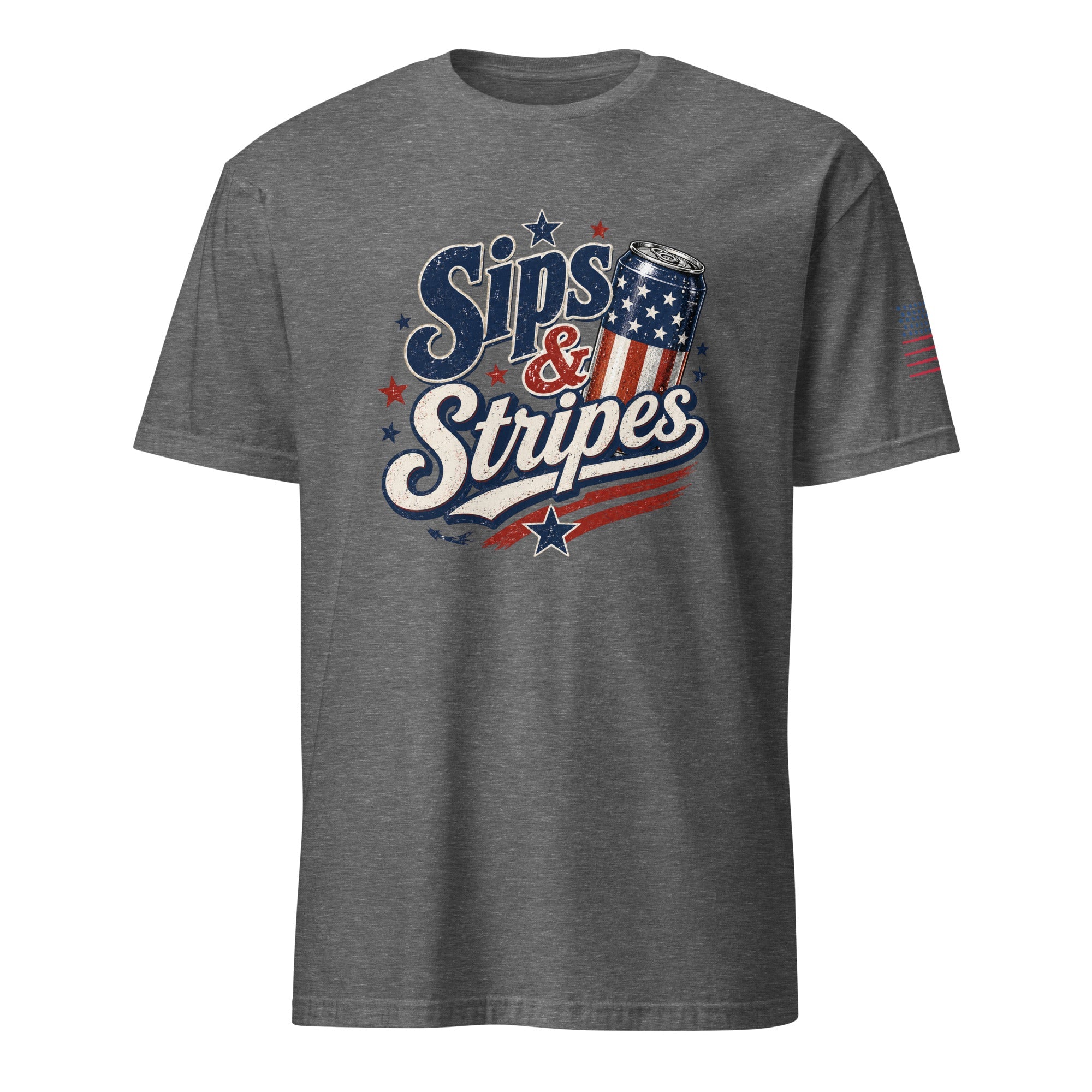 Sips & Stripes July 4th Shirt | The Easy Patriotic Tee for Cookouts, Cold Drinks & Fireworks Night - Moment Wear Company