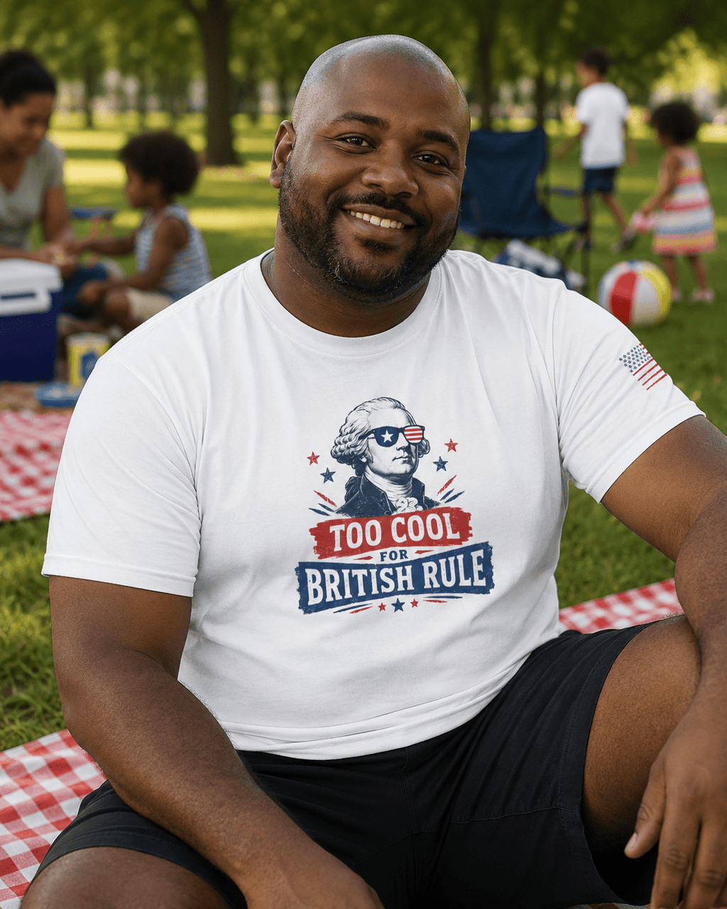 Too Cool for British Rule July 4th Shirt | Funny Founding Father Independence Day Unisex Tee - Moment Wear Company
