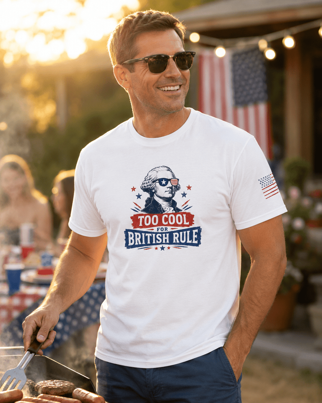 Too Cool for British Rule July 4th Shirt | Funny Founding Father Independence Day Unisex Tee - Moment Wear Company