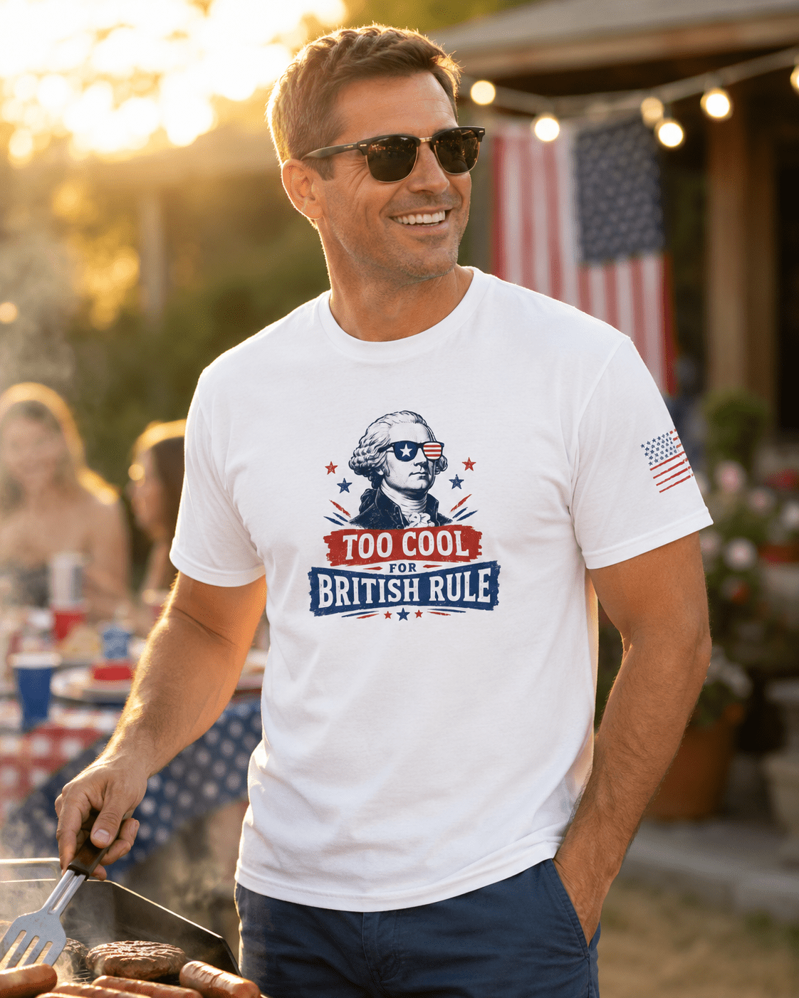 Too Cool for British Rule July 4th Shirt | Funny Founding Father Independence Day Unisex Tee - Moment Wear Company
