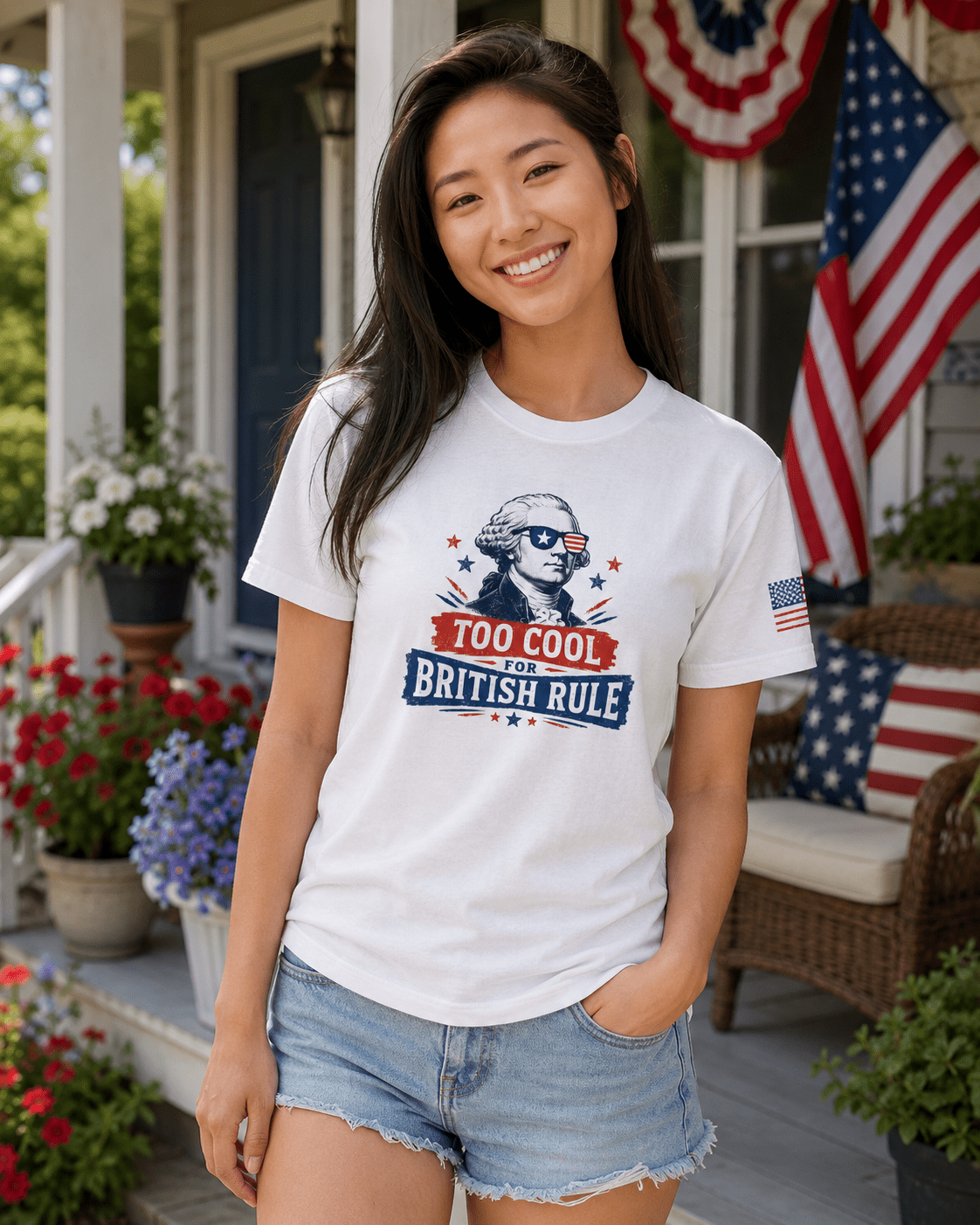Too Cool for British Rule July 4th Shirt | Funny Founding Father Independence Day Unisex Tee - Moment Wear Company