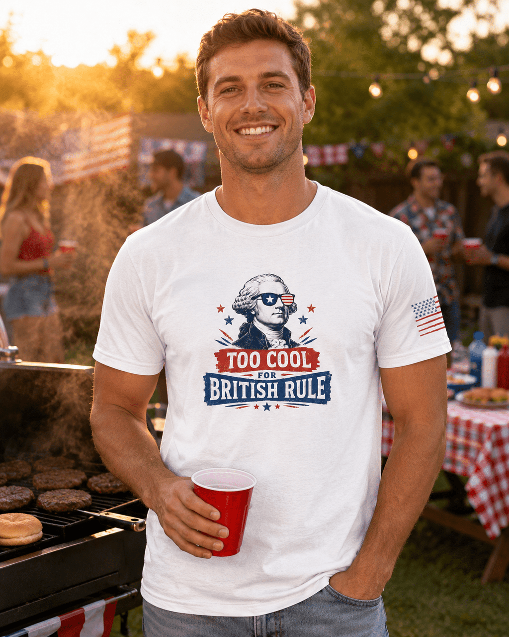 Too Cool for British Rule July 4th Shirt | Funny Founding Father Independence Day Unisex Tee - Moment Wear Company