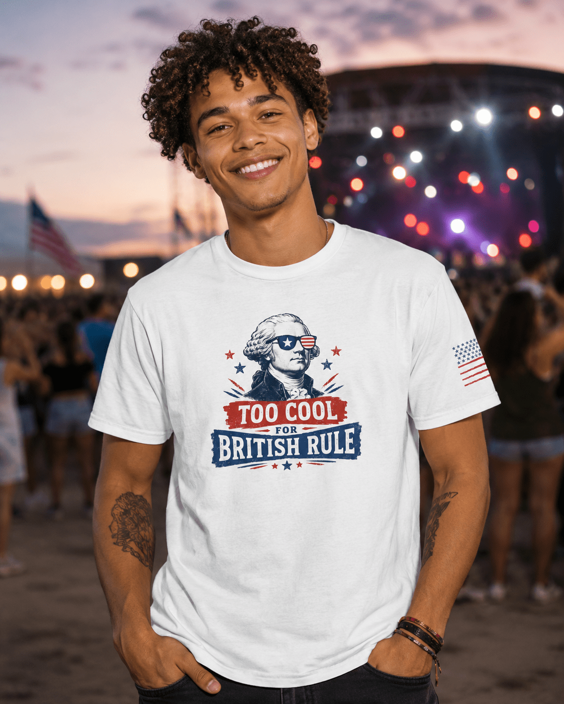Too Cool for British Rule July 4th Shirt | Funny Founding Father Independence Day Unisex Tee - Moment Wear Company