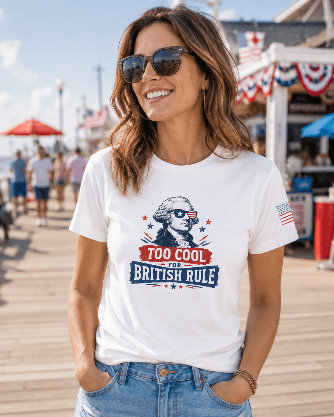 Too Cool for British Rule July 4th Shirt | Funny Founding Father Independence Day Unisex Tee - Moment Wear Company