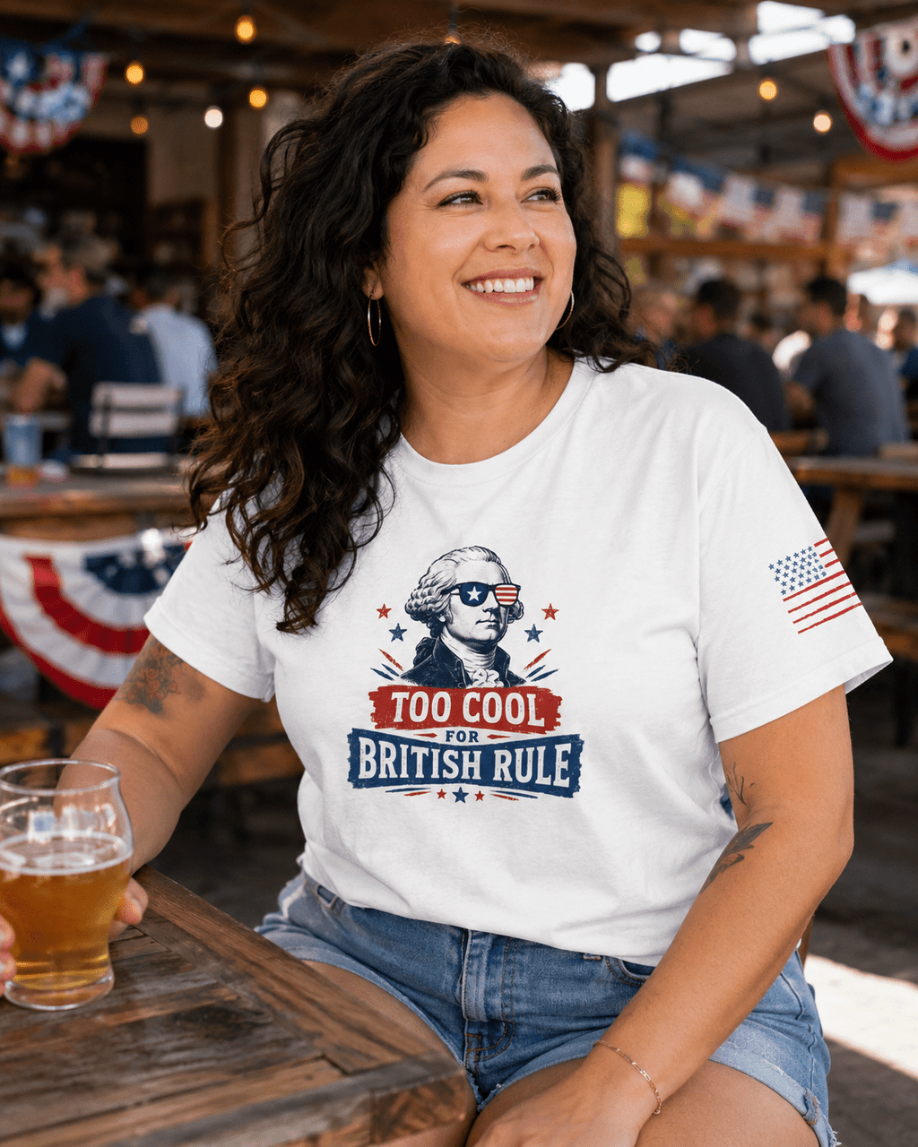Too Cool for British Rule July 4th Shirt | Funny Founding Father Independence Day Unisex Tee - Moment Wear Company
