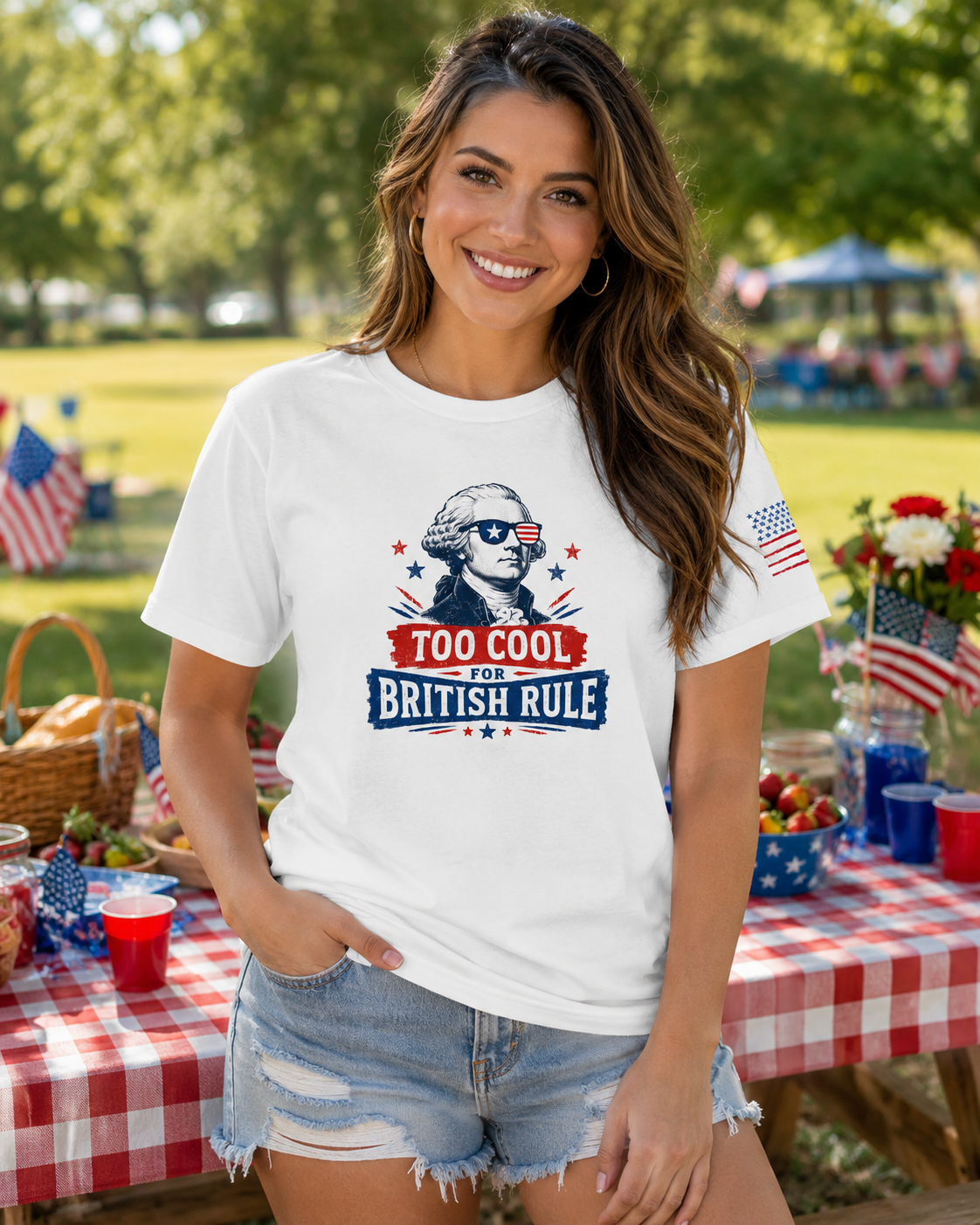 Too Cool for British Rule July 4th Shirt | Funny Founding Father Independence Day Unisex Tee - Moment Wear Company