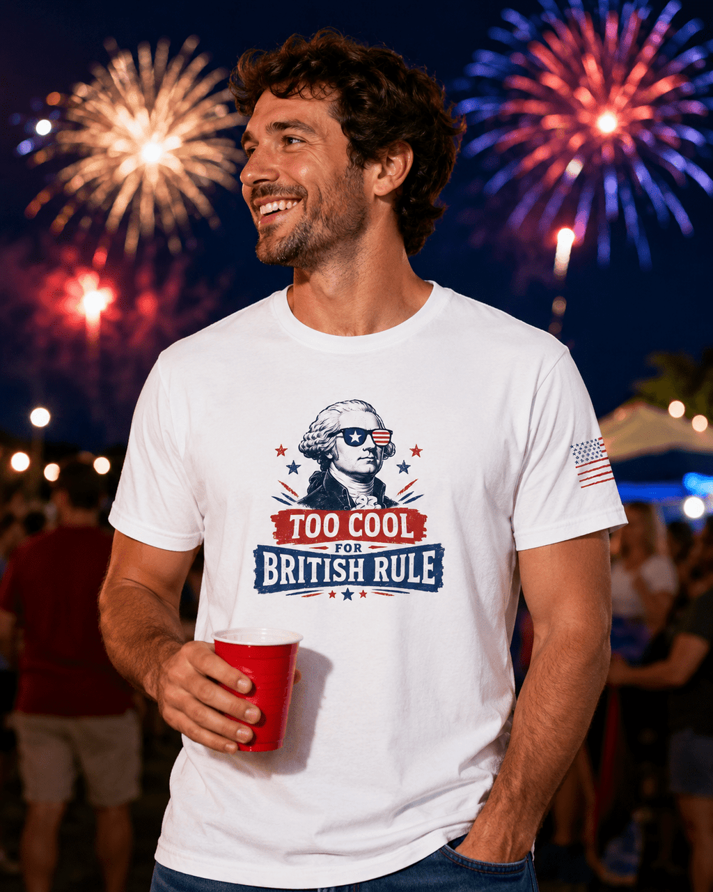 Too Cool for British Rule July 4th Shirt | Funny Founding Father Independence Day Unisex Tee - Moment Wear Company