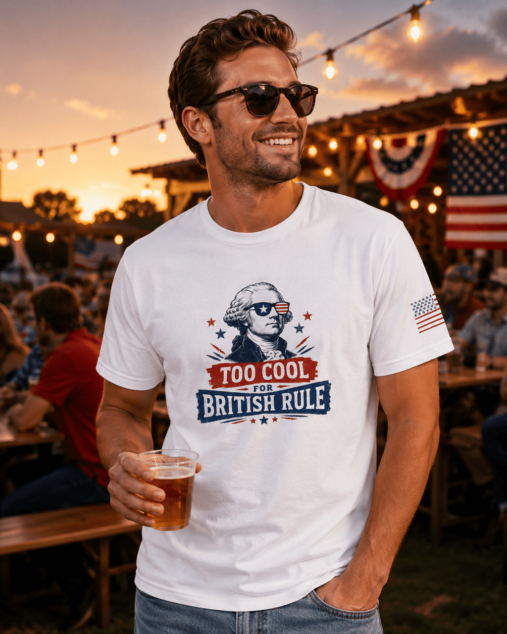Too Cool for British Rule July 4th Shirt | Funny Founding Father Independence Day Unisex Tee - Moment Wear Company