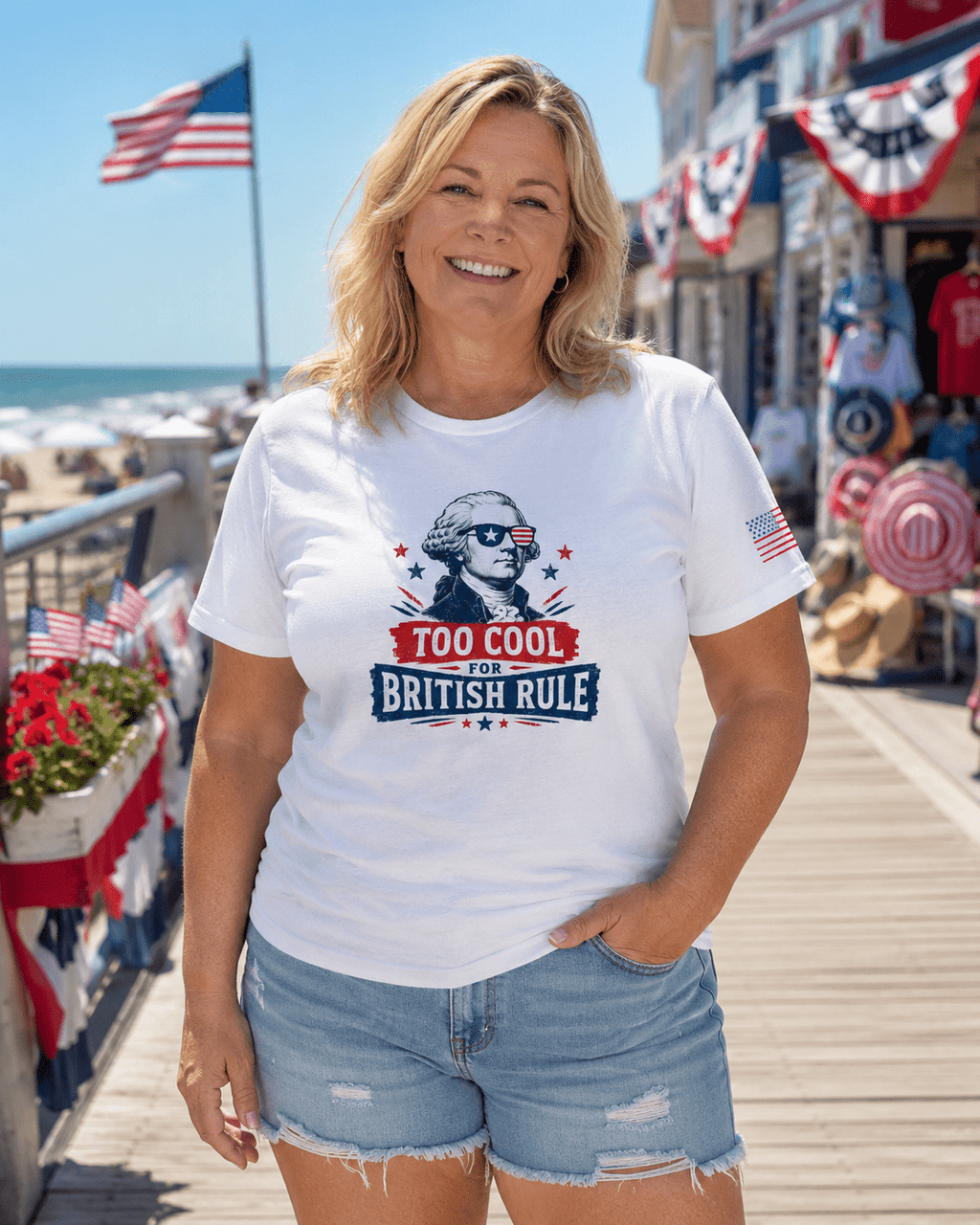 Too Cool for British Rule July 4th Shirt | Funny Founding Father Independence Day Unisex Tee - Moment Wear Company